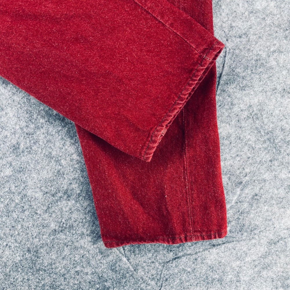Vintage Levi 501 Jeans Men 38x32 Red Button Fly Baggy Denim Made in USA 1990s - Picture 13 of 16
